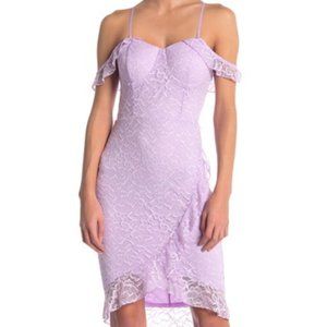 Sweet & Salty Material Girl Cold Shoulder Lace Slip Dress with Adjustable Straps